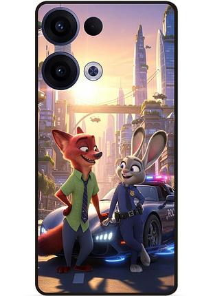 Силиконовый бампер чехол для oppo reno 13 с картинкой джуди зверополис