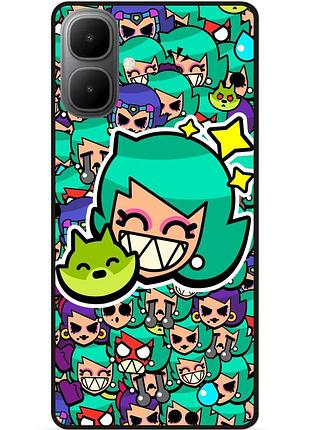 Силиконовый бампер чехол для infinix smart 10 стикеры бравл лола brawl
