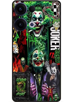 Чехол силиконовый бампер для oppo reno 13 с рисунком joker джокер харли квинн