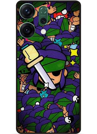 Силиконовый бампер чехол для oppo reno 14 стикеры бравл кэндзи brawl