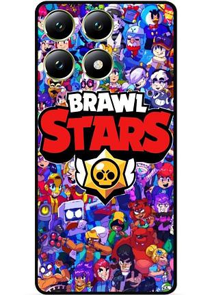 Силиконовый чехол для xiaomi 14t pro с картинкой бравл силовая лига нокаут brawl леон ворон