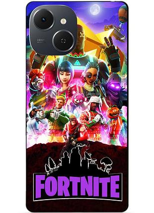 Силіконовий чохол бампер для tecno spark 40c з малюнком fortnite фортнайт