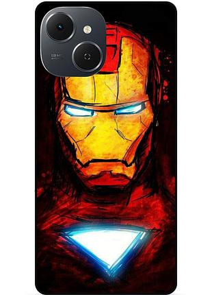 Силиконовый чехол бампер для tecno spark 40c с рисунком marvel марвел железный человек iron man