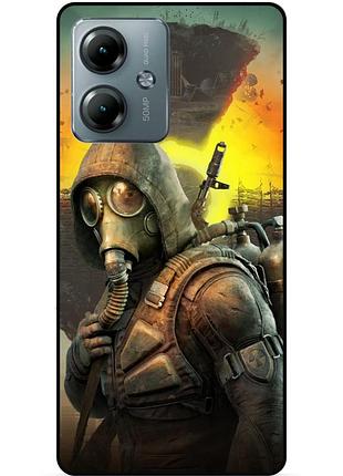 Силиконовый чехол бампер для motorola moto g14 с рисунком stalker сталкер