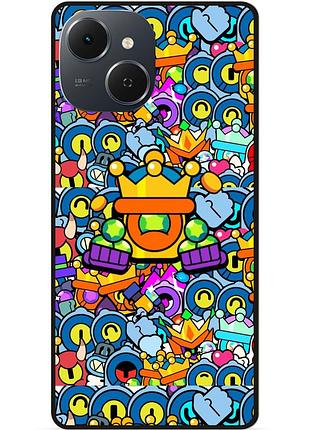 Силіконовий чохол бампер для tecno spark 40c з малюнком стикери ріко