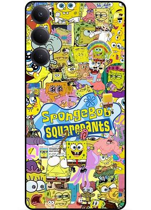 Силиконовый чехол бампер для oppo a5 4g с рисунком sponge bob губка боб