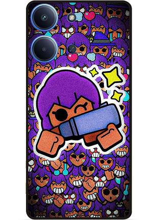 Силиконовый бампер чехол для xiaomi redmi 15c стикеры бравл шелли brawl