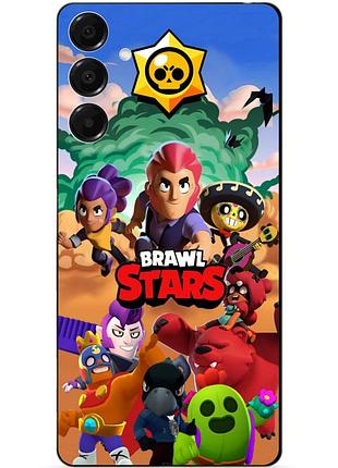 Силиконовый бампер чехол для samsung a05s с рисунком бравл силовая лига нокаут brawl леон ворон