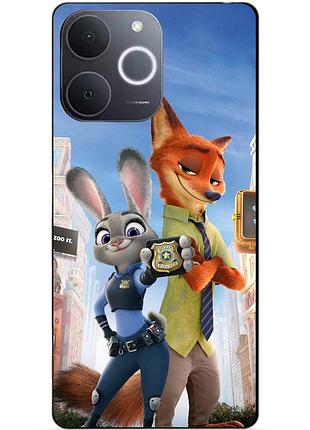 Чехол силиконовый бампер для realme note 70 с рисунком джуди зверополис zootopia