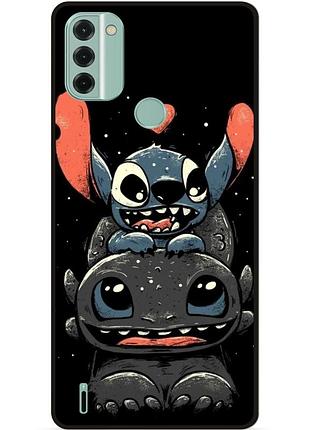 Силиконовый чехол бампер для nokia c31 с рисунком stitch стич