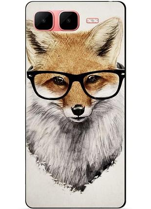 Чехол силиконовый бампер для infinix smart 10 plus с рисунком лиса
