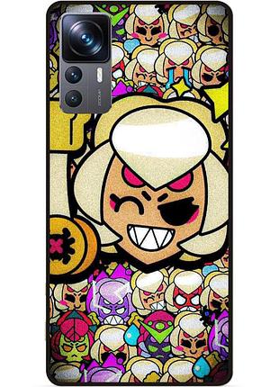 Силиконовый бампер чехол для xiaomi 12t стикеры бравл чарли brawl