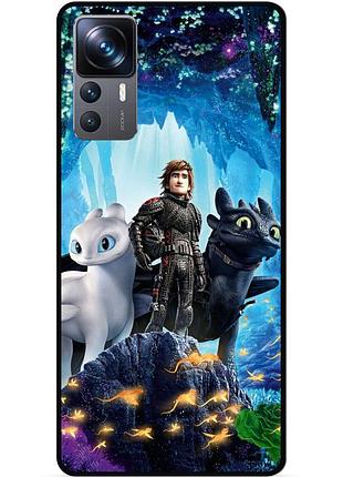 Чехол силиконовый для xiaomi 12t с рисунком как приручить дракона