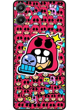 Силиконовый бампер чехол для samsung a07 стикеры бравл гром brawl