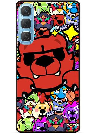 Силиконовый бампер чехол для infinix hot 60 pro plus (x6886) стикеры бравл нита brawl