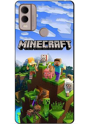 Силиконовый бампер чехол для nokia g11 plus с рисунком minecraft майнкрафт