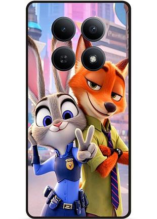 Силиконовый чехол бампер для xiaomi poco m8 pro 5g зверополис джуди