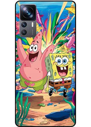 Силіконовий чохол бампер для xiaomi 12t з картинкою sponge bob губка боб