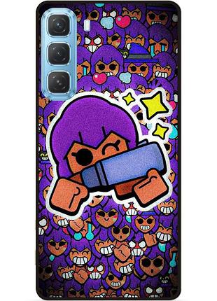 Силиконовый бампер чехол для infinix hot 60i (x6728) стикеры бравл шелли brawl