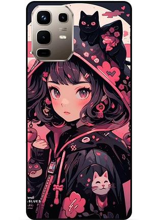 Силіконовий бампер чохол для infinix note 50 (x6858) з малюнком котики аніме