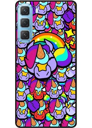 Силиконовый бампер чехол для infinix hot 60 pro (x6885) стикеры бравл берри brawl