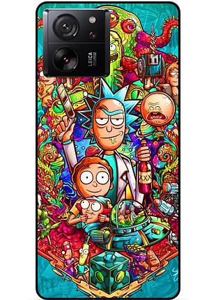 Силіконовий чохол бампер для xiaomi 13t pro з малюнком rick and morty рік і морті