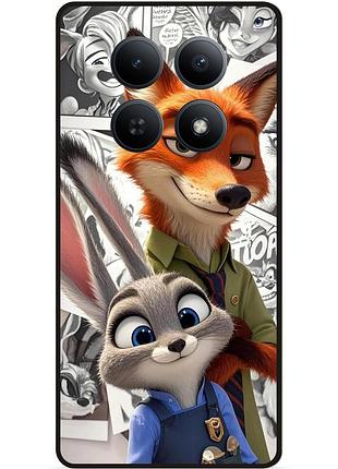 Силиконовый чехол бампер для xiaomi redmi note 15 pro 5g с рисунком зверополис zootopia