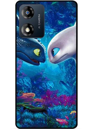 Силіконовий чохол бампер для motorola moto e14 з малюнком как приручить дракона