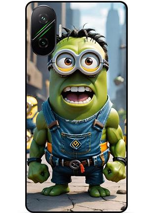 Чехол силиконовый бампер для xiaomi poco f7 с рисунком миньон халк minion