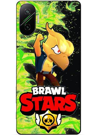 Чехол силиконовый бампер для xiaomi poco f7 с героем бравл ворон феникс brawl