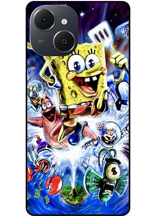Силиконовый чехол бампер для tecno spark 40c с рисунком губка боб 9