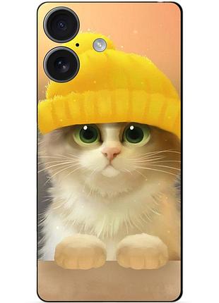 Чехол силиконовый бампер для huawei honor 400 с рисунком котик в шапке