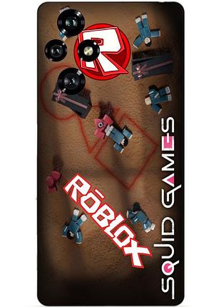 Силиконовый бампер чехол для huawei honor 200 с рисунком roblox игра в кальмара роблокс
