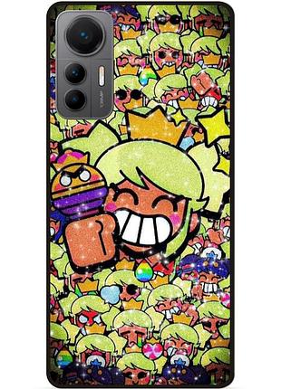 Силиконовый бампер чехол для xiaomi 12 lite стикеры бравл менди brawl
