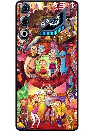 Силиконовый чехол бампер для zte nubia neo 3 gt 5g с картинкой rick and morty рик и морти