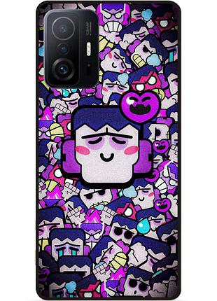 Силіконовий чохол бампер для xiaomi 11t pro стікери бравл фрэнк brawl