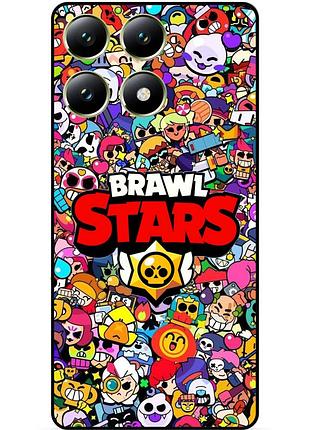 Силіконовий чохол бампер для xiaomi 14t pro з малюнком brawl силова ліга нокаут бравл леон ворон