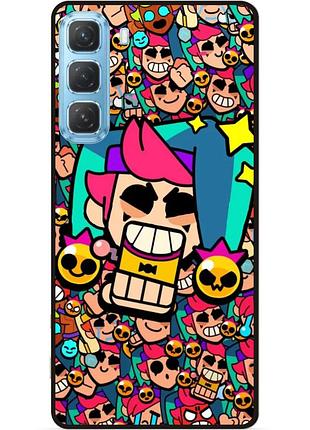 Силиконовый бампер чехол для infinix hot 60 pro (x6885) стикеры бравл честер brawl