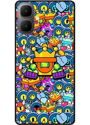 Силіконовий чохол бампер для infinix smart 10 стікери бравл рико brawl