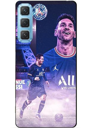 Чехол силиконовый бампер для infinix hot 60 pro plus (x6886) с рисунком messi psg месси