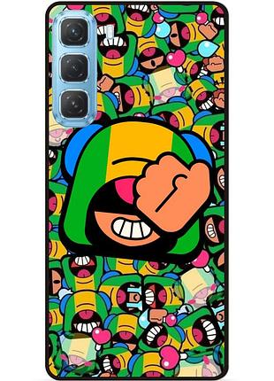 Силиконовый бампер чехол для infinix hot 60 pro plus (x6886) стикеры бравл леон brawl