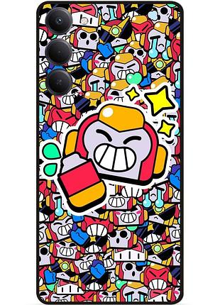 Силиконовый бампер чехол для xiaomi redmi 15 стикеры бравл вольт brawl