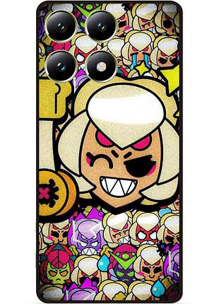 Силиконовый бампер чехол для xiaomi 14t pro стикеры бравл чарли brawl