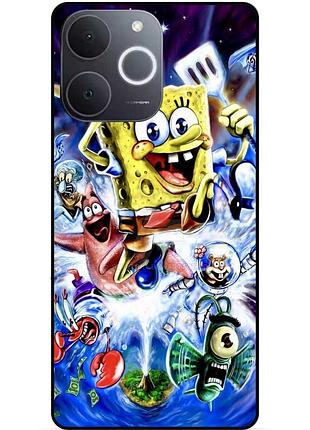 Силиконовый чехол бампер для realme note 70 с картинкой губка боб sponge bob