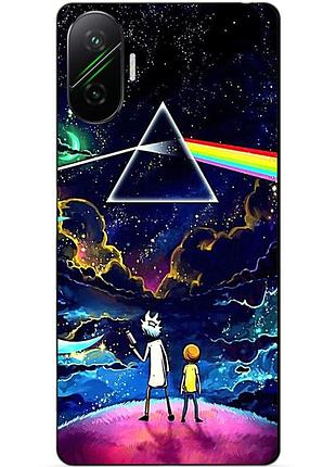 Силиконовый бампер чехол для xiaomi poco f7 с рисунком рик и морти rick and morty