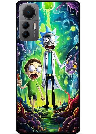 Силиконовый чехол бампер для xiaomi 12 lite с рисунком рик и морти rick and morty
