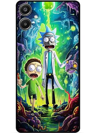 Силиконовый чехол бампер для samsung a07 с рисунком рик и морти rick and morty