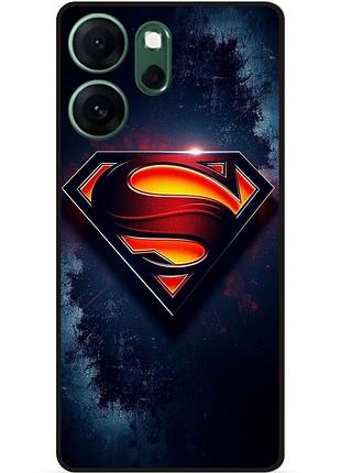 Чехол силиконовый бампер для oppo reno 14fs с рисунком superman супермен
