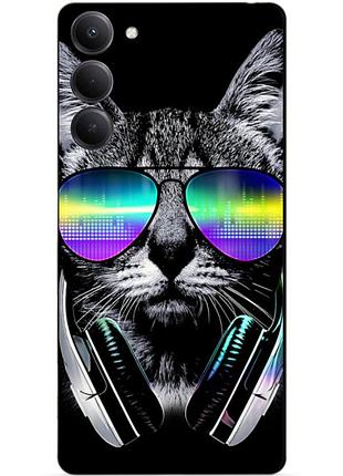 Чехол силиконовый бампер для oppo a5 4g с рисунком музыкальный кот