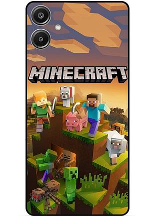 Чехол силиконовый бампер для samsung a07 с рисунком minecraft майнкрафт